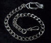 Pocket Watch Chain in Silver Over the Belt Hook Short