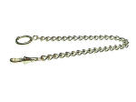 Pocket Watch Chain with Jeans Hook - Pocket Watch Chain - Rhodium over Stainless Steel 8 inches
