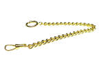 Pocket Watch Chain with Jeans Hook - Pocket Watch Chain - 14K Yellow Gold over Stainless Steel 8 inches