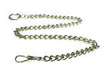 Rhodium Plated over Stainless Steel Pocket Watch Chain 14 inch length